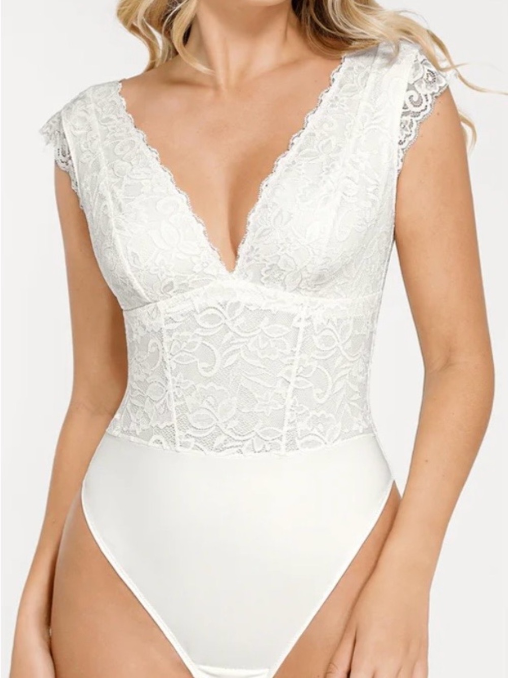 POPILUSH Ivory Lace Shaping Bodysuit